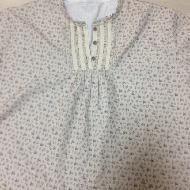 일본빈티지 모리걸 잔꽃 반팔 블라우스