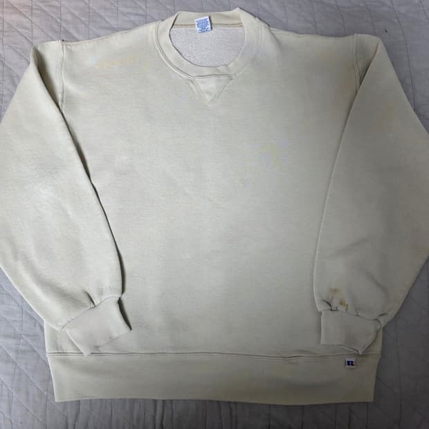 [L] 90s 빈티지 러셀 크림 탄 맨투맨 스웻