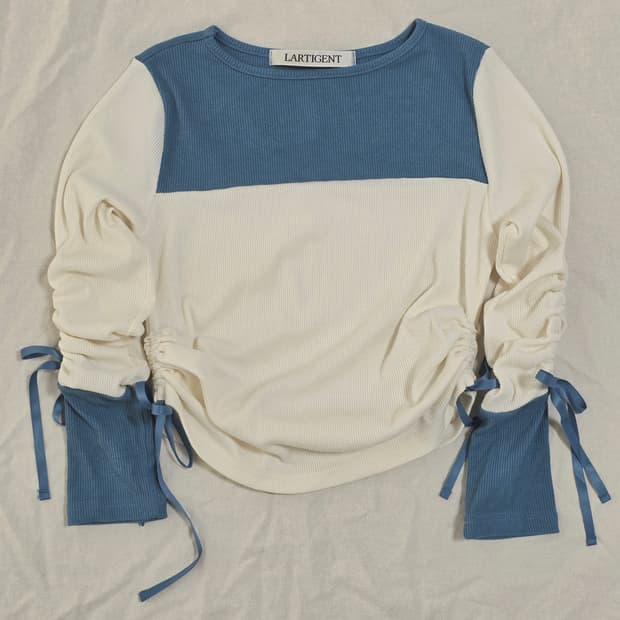 LARTIGENT 라티젠 투톤 셔링 티