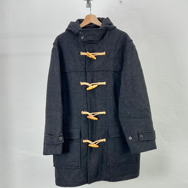 폴로 랄프로렌 차콜 로프 토글 스냅 후디 울 더플 코트