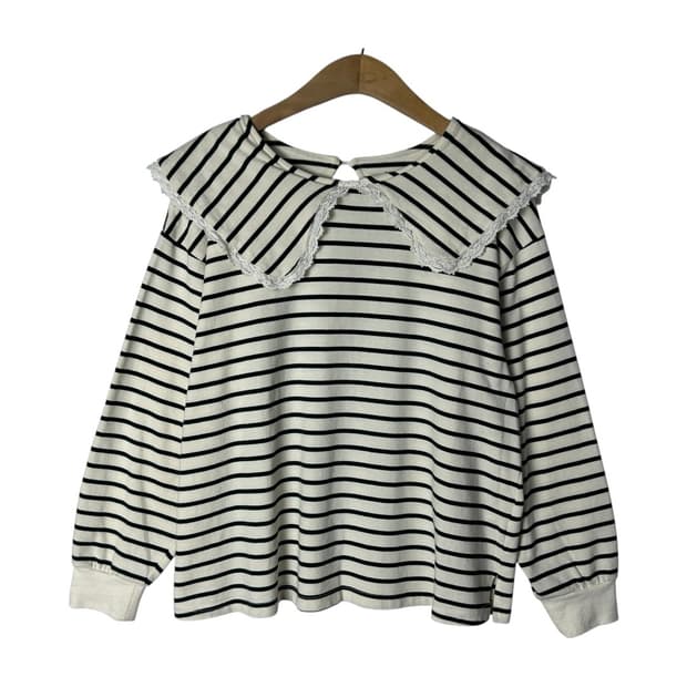 [SM2] 사만사모스2 모리걸 세일러카라 스트라이프 긴팔티셔츠