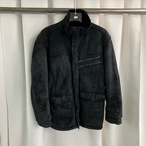 BAFFY 블랙 스웨이드 무스탕 자켓 L