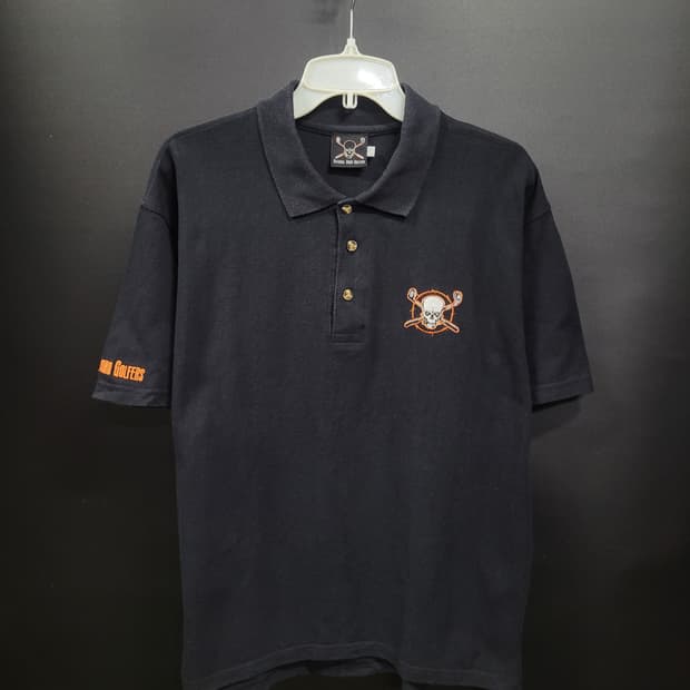 natural born golfers 빈티지 독일 스컬 자수로 골프 셔츠