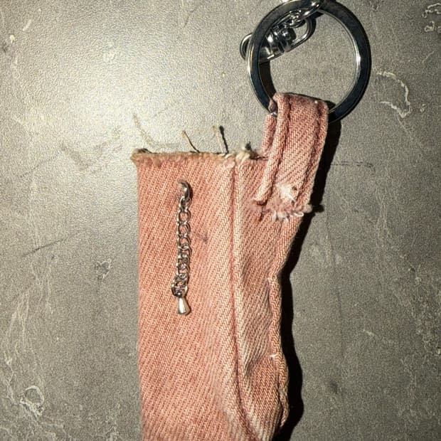 Pink Denim Key chain