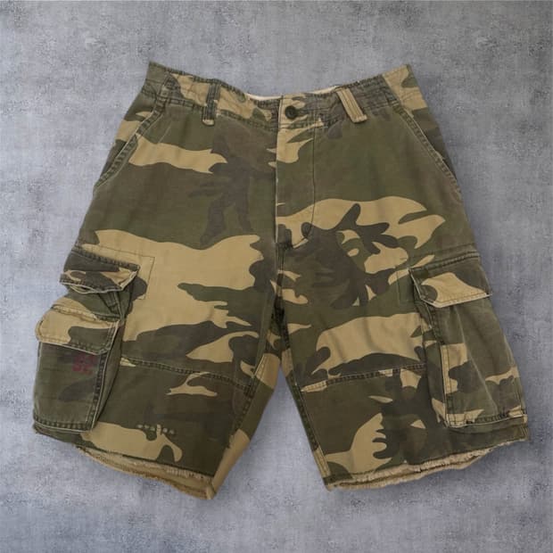 아베크롬비 Abercrombie 밀리터리 카모 하프 카고팬츠 30