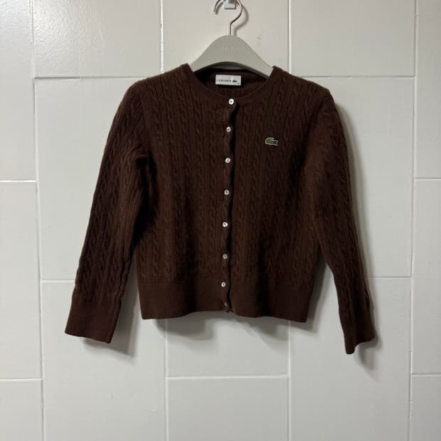 라코스테 케이블 그루넥 가디건