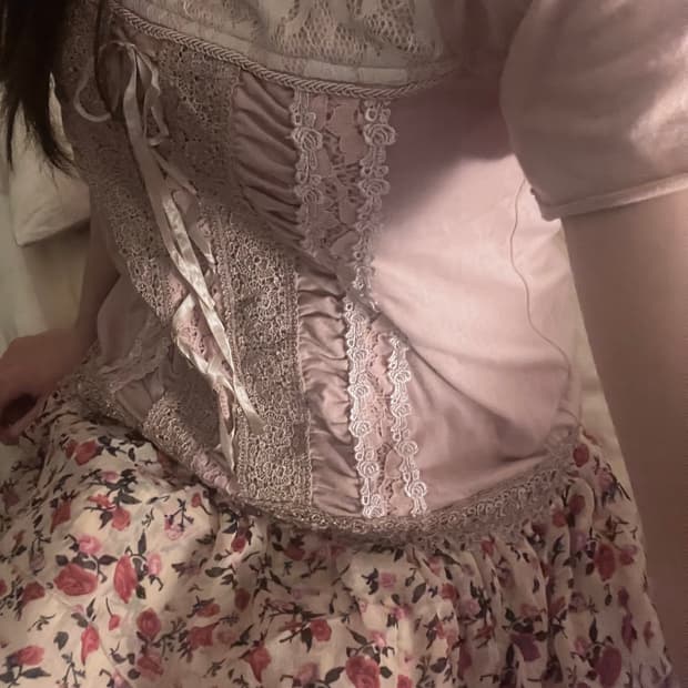 고전 axes femme 레이스 셔링 원피스 히메갸루 엑시즈팜 핀터깔