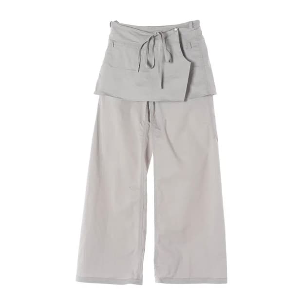 로우클래식 layered wrap skirt pants