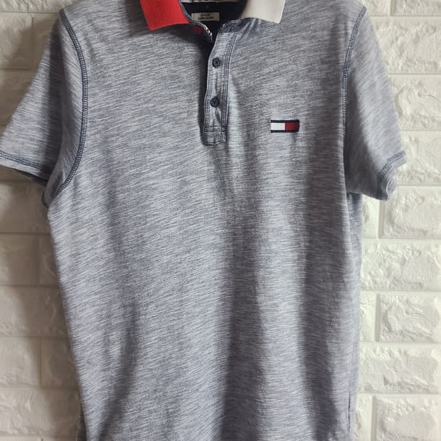 타미힐피거 카라 반팔티 그레이 M