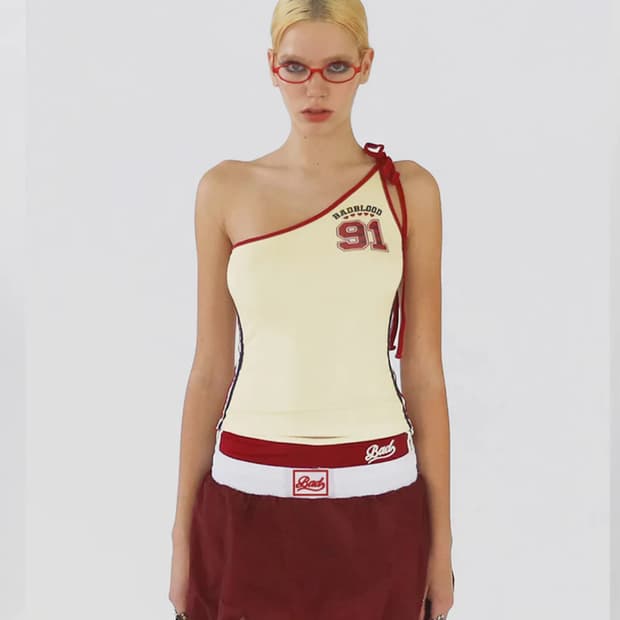 신디 원 숄더 탱크 - 크림