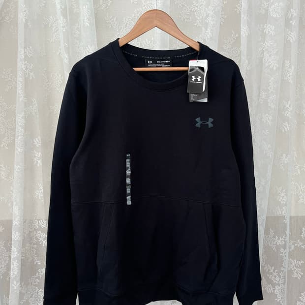 2XL) 새상품 언더아머 콜드기어 기모 맨투맨 블랙