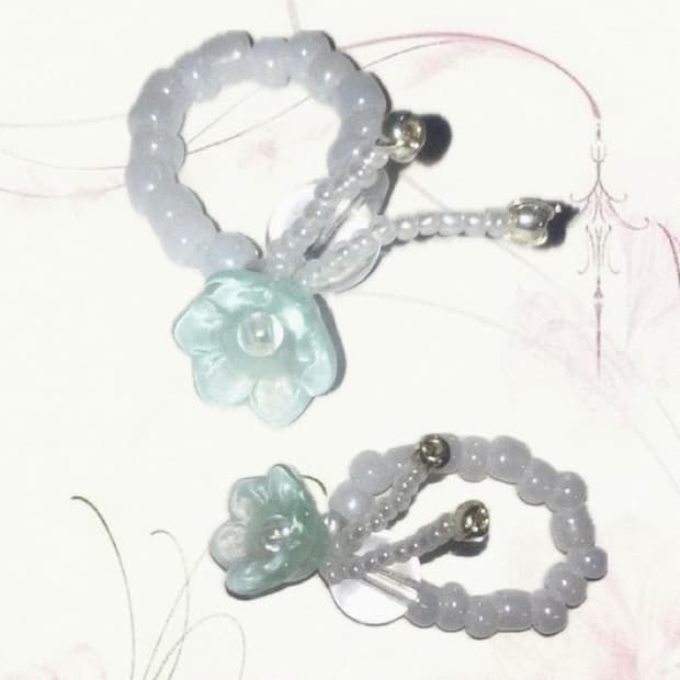 ꧁Jellyfish flower ring꧂ Handmade 비즈링 반지
