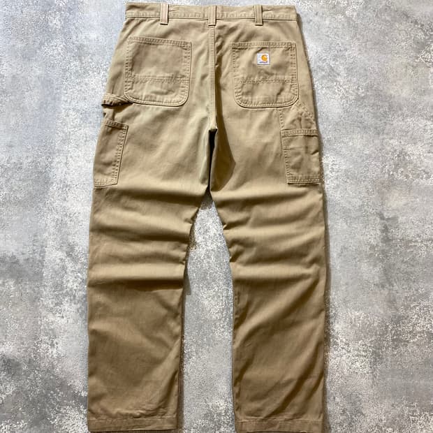 [34] Carhartt 칼하트 베이지 릴렉스 핏 카펜터 워크팬츠