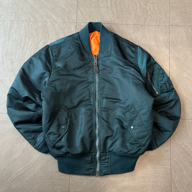 알파인더스트리 정품 청록 양면 ma-1 자켓
