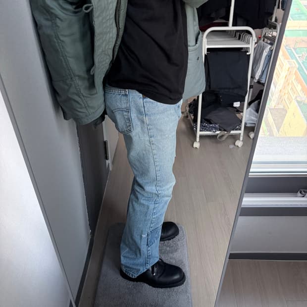 (32x32) 90s 리바이스 517 오렌지탭 USA 연청 부츠컷 데님