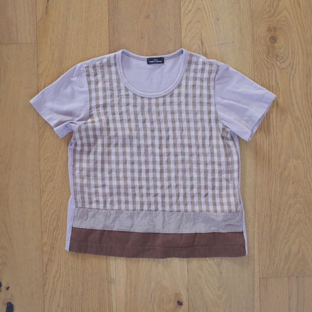 꼼데가르송 트리콧 체크 반팔