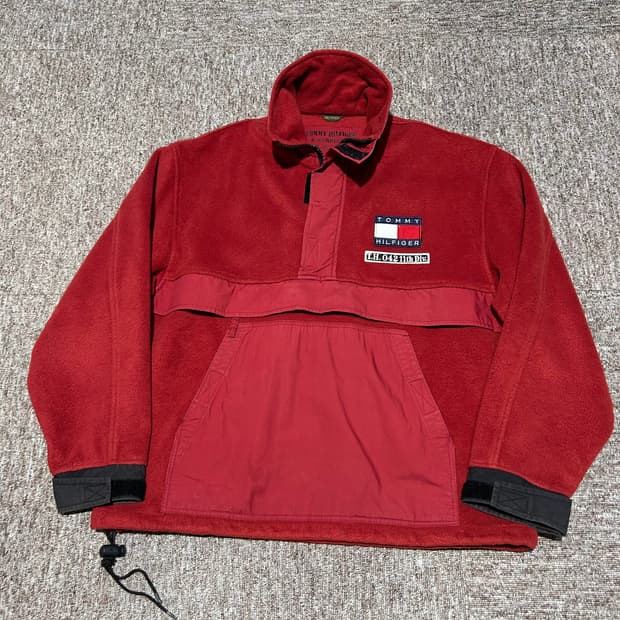 XL) 타미힐피거 플리스 후리스 아노락 