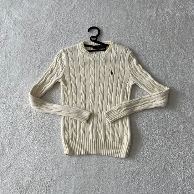 S 폴로 여성 신형 케이블 꽈배기니트
