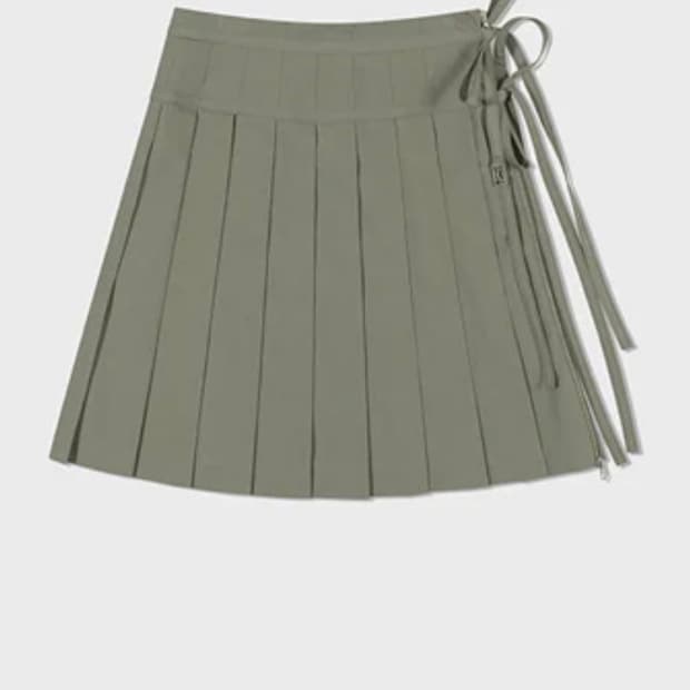 로우클래식 PLEATED ZIPPER SKIRT_KHAKI