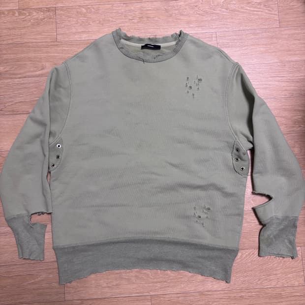 디젤 파스텔 연두색 니트 빈티지