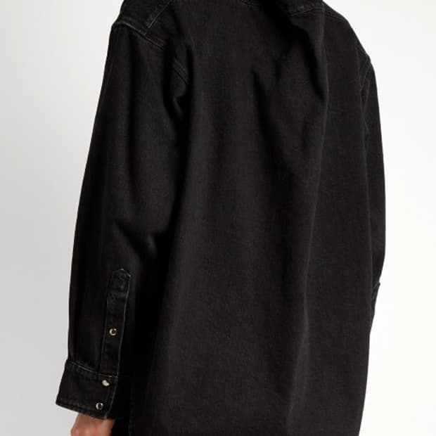 발렌시아가 핀치드 데님 셔츠 자켓 38