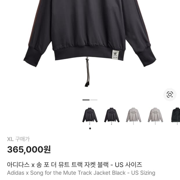 아디다스 X 송포더뮤트 트랙자켓 블랙 US XL