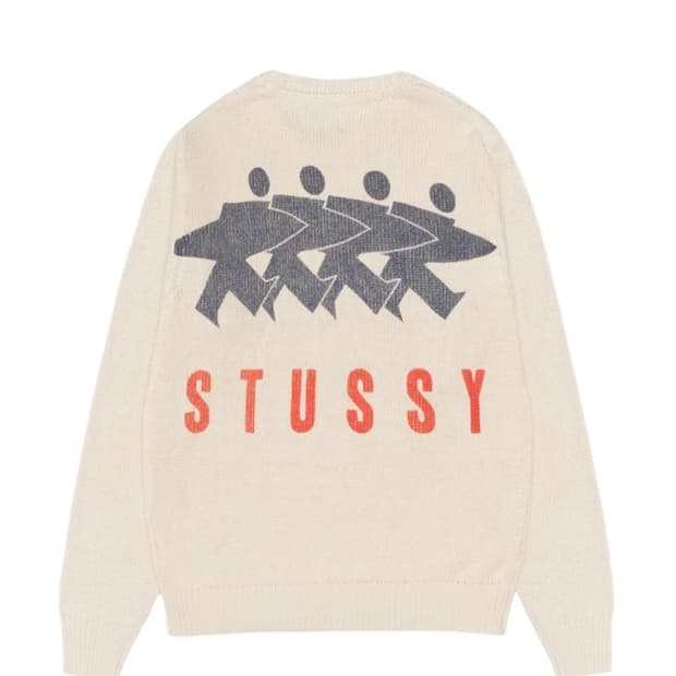 스투시 서프맨 아이콘 코튼 리넨 크루넥 아이보리