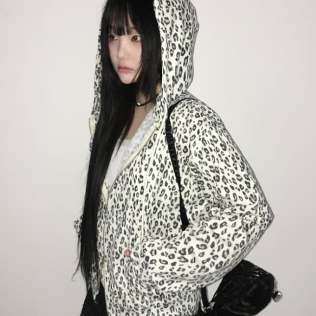 호피 후드집업 투웨이 