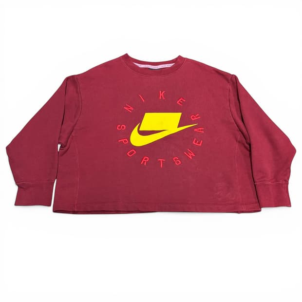 우먼XL 나이키 NSW 버건디 빅로고 맨투맨