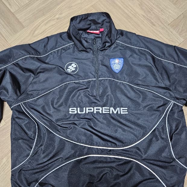 슈프림 리플렉티브 파이핑 풀오버 블랙 M