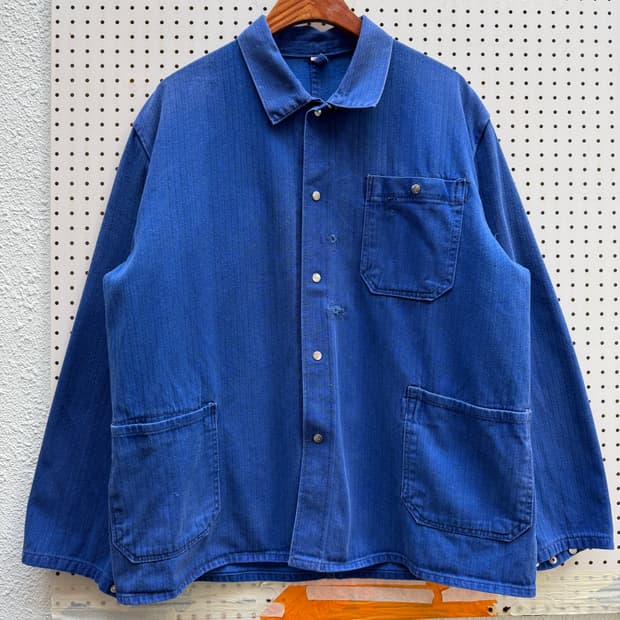 OLD VINTAGE HBT FRENCH WORK 헤링본트윌워크자켓
