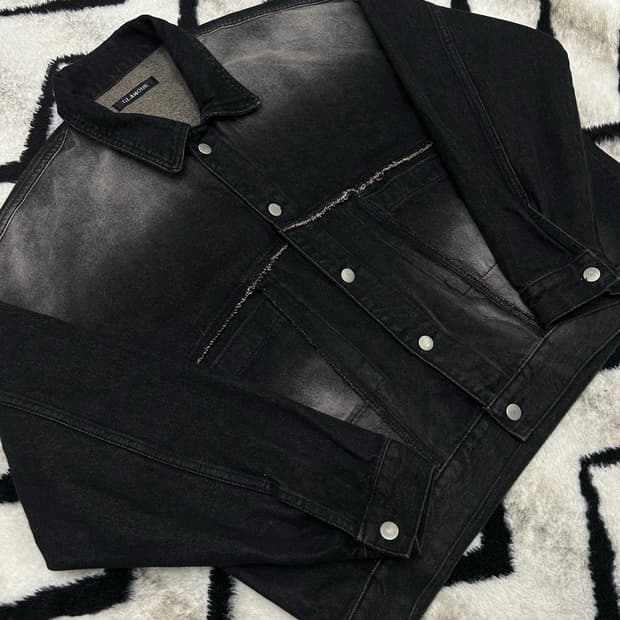 [실측XL]Glamour 샌드워싱 데님 자켓/흑청