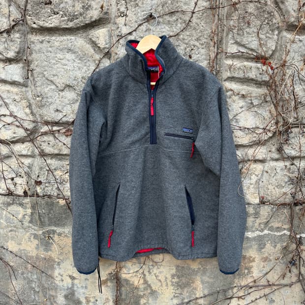 80s 파타고니아 usa 초창기 글리쉐이드 플리스 후리스 자켓 그레이