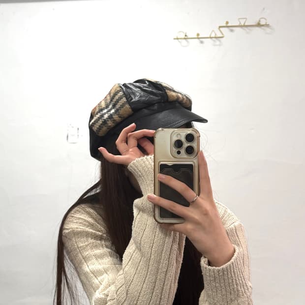 버버리 체크 헌팅캡
