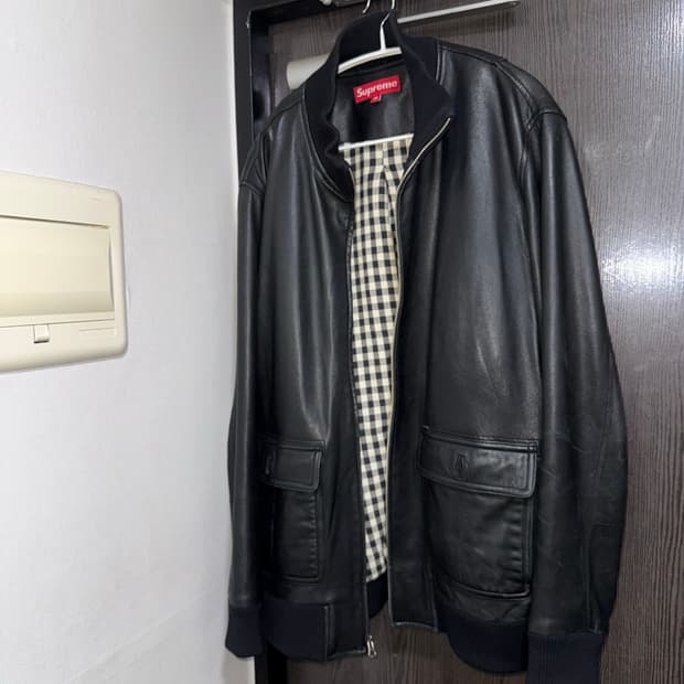 10s supreme 가죽 레더 자켓
