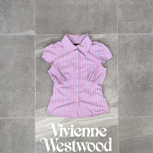 Vivienne Westwood pinkblue stipe puff bl