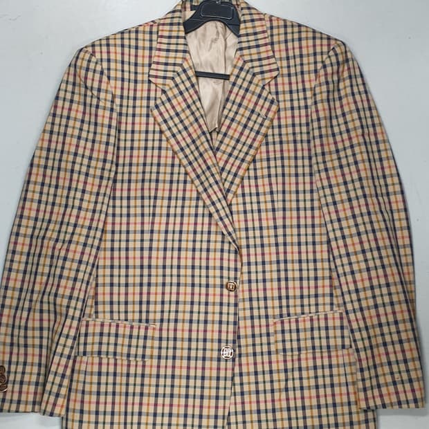 닥스 체크  봄 여름 자켓 울100% 100사이즈