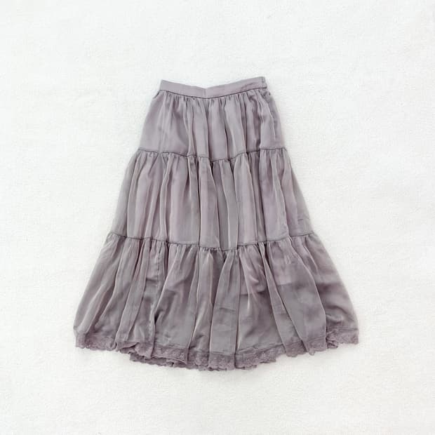 엑시즈팜 ♥ 몽환 오로라빛 레이스 롱 스커트