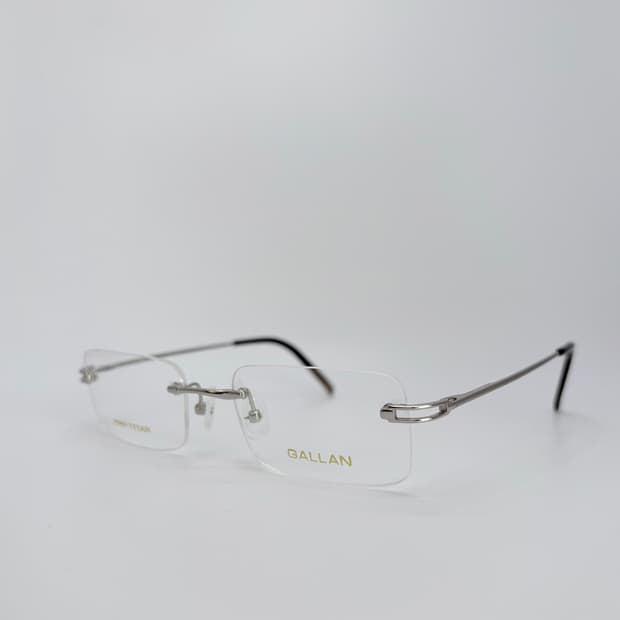 GALLAN 사각 실버 티타늄 무테