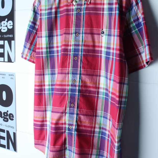 (XL) 티니위니 반팔 카라 티셔츠 새상품 셔츠 남방 체크-H36578