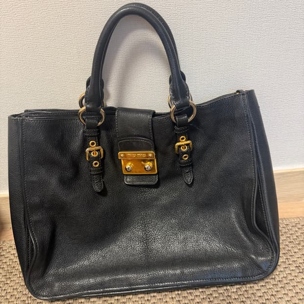 Vintage Miu Miu Madras Leather Tote Bag
