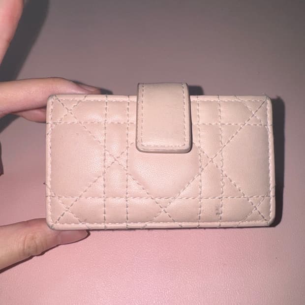 디올 자스민 아코디언 카드지갑 파우더핑크