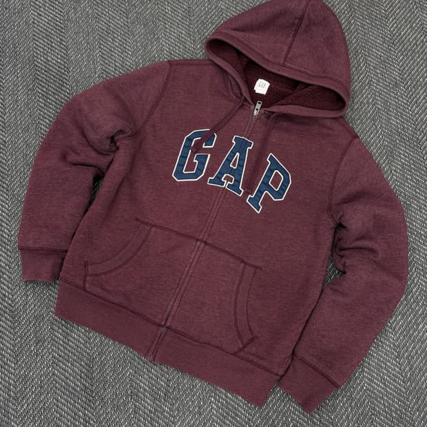 Gap 갭 양털 후드집업 버건디m