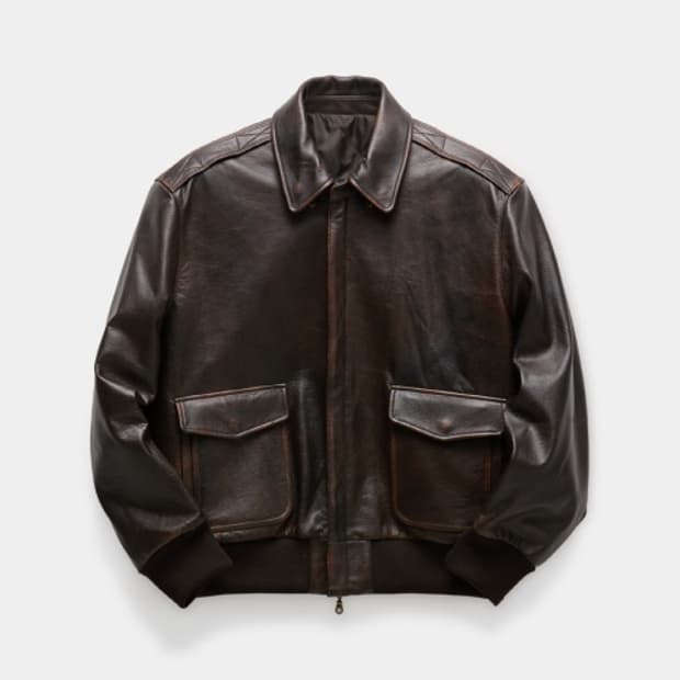 [XL] 쿠어 빈티지 카우 스킨 레더 자켓 (브라운)