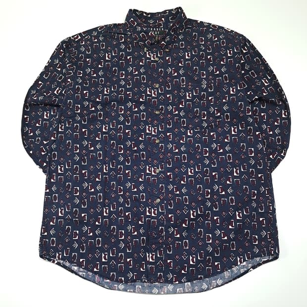 CL885 L 트레이더베이 90s 지오메트릭 올오버 셔츠 남방
