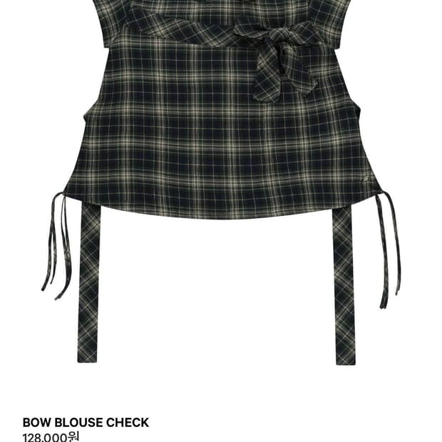 코이세이오 보우 체크 블라우스