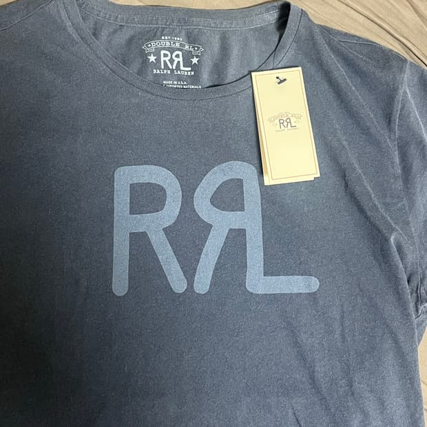 RRL 더블알엘 로고 티셔츠 made in USA