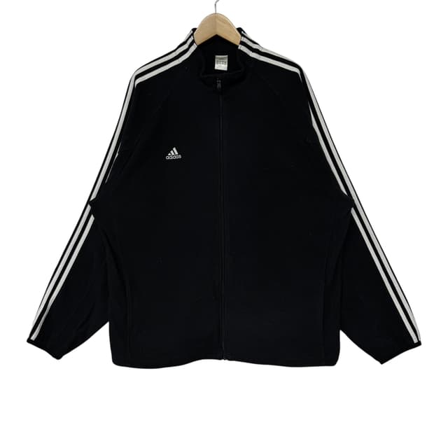 아디다스 로고 3S 오버사이즈 후리스 풀집업