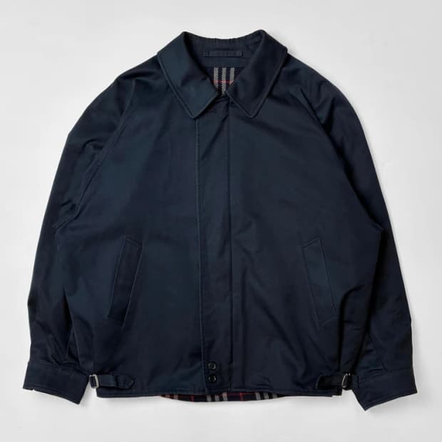 버버리 90s 안감 노바체크 울 블루종 자켓 PN5348