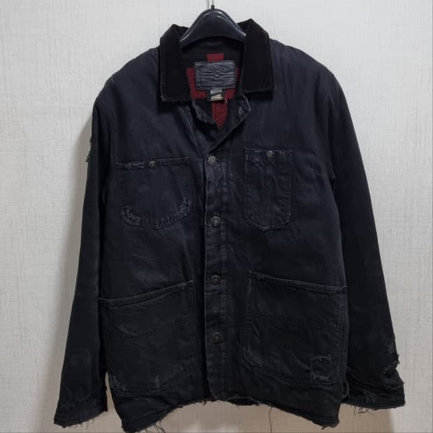 폴로 랄프로렌 디스트레스드 패치워크 보로 워크 자켓